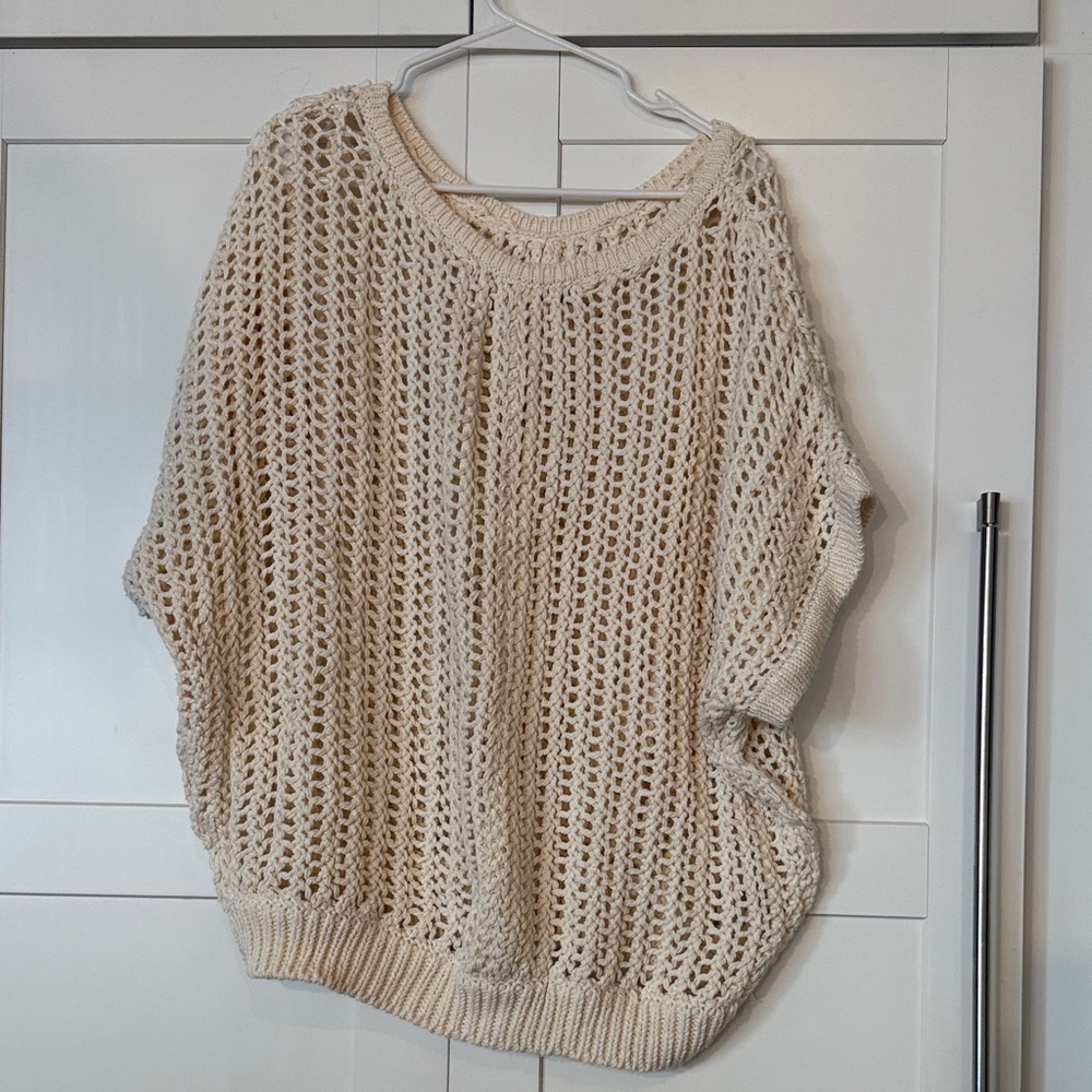 We The Free Open Knit Cream Sweater